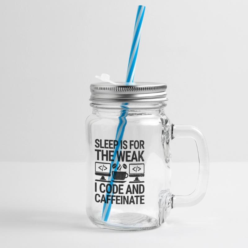 Kaffee-Codierung Programmierer Programmierer Entwickler Nerd Coff Henkelglas mit Schraubdeckel