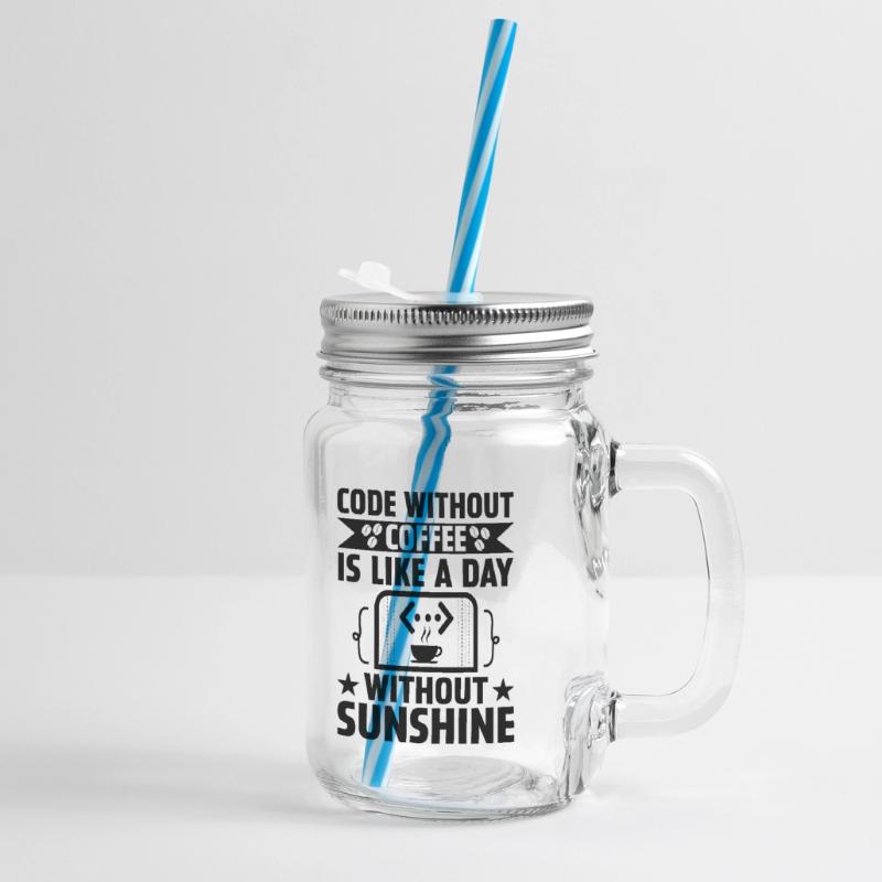 Kaffee-Codierung Programmierer Programmierer Entwickler Nerd Coff Henkelglas mit Schraubdeckel