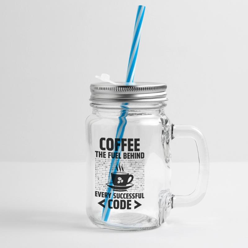 Kaffee-Codierung Programmierer Programmierer Entwickler Nerd Coff Henkelglas mit Schraubdeckel
