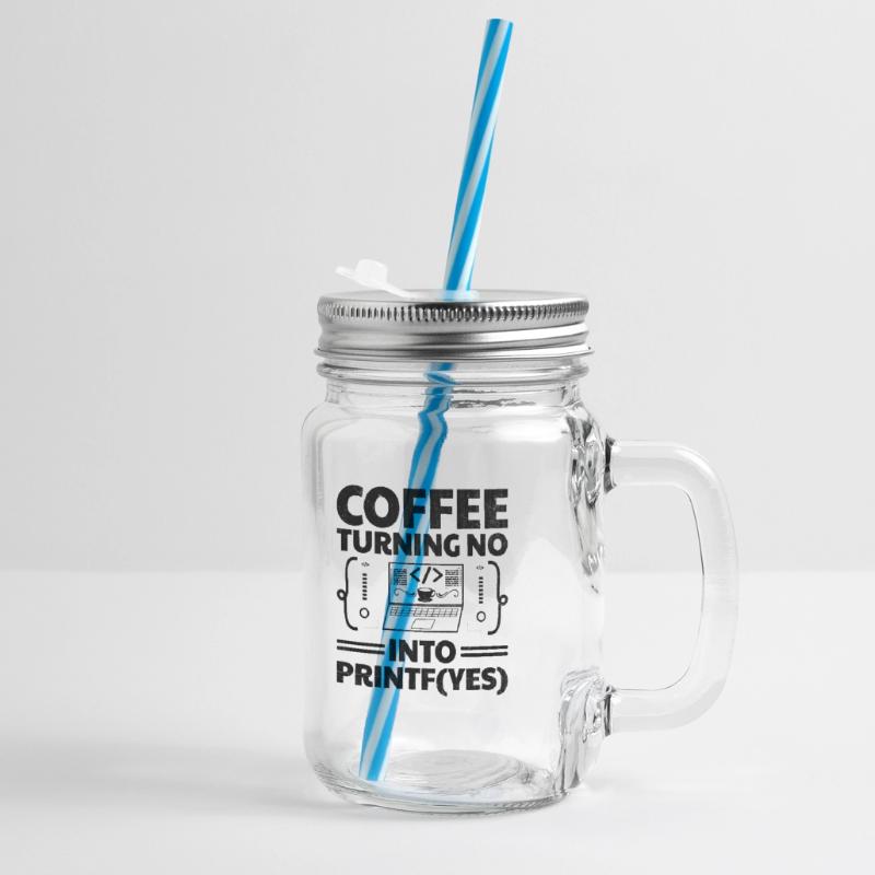 Kaffee-Codierung Programmierer Programmierer Entwickler Nerd Coff Henkelglas mit Schraubdeckel