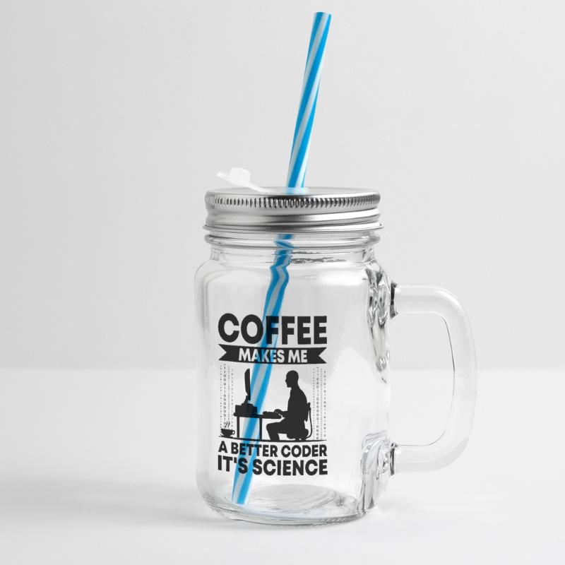 Kaffee-Codierung Programmierer Programmierer Entwickler Nerd Coff Henkelglas mit Schraubdeckel