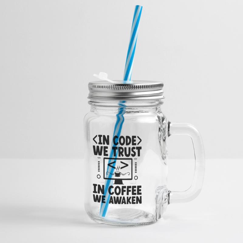 Kaffee-Codierung Programmierer Programmierer Entwickler Nerd Coff Henkelglas mit Schraubdeckel