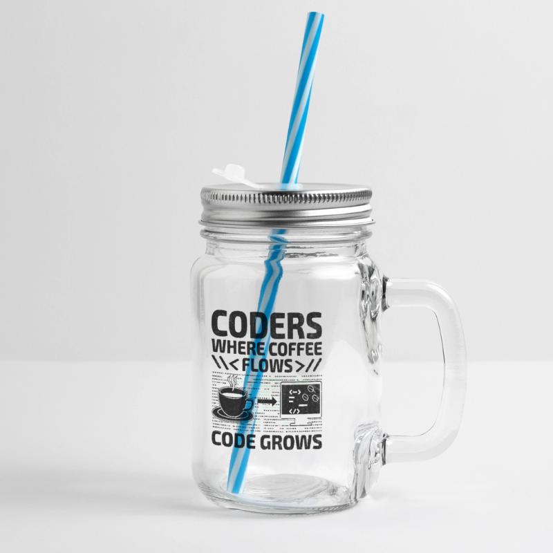 Kaffee-Codierung Programmierer Programmierer Entwickler Nerd Coff Henkelglas mit Schraubdeckel