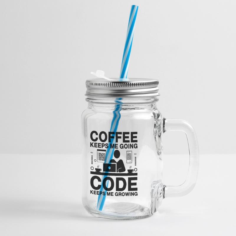 Kaffee-Codierung Programmierer Programmierer Entwickler Nerd Coff Henkelglas mit Schraubdeckel