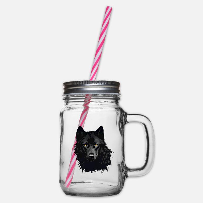 Loup noir - Bocal à boisson - transparent