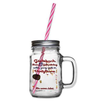 17th Birthday Girl & Boy Guestbook - Glass jar with handle and screw cap - clear - Right