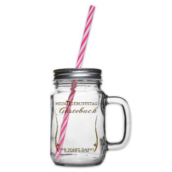 17th Birthday Girl & Boy Guestbook - Glass jar with handle and screw cap - clear - Right