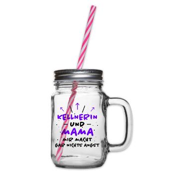Kellnerin Spruch Beruf Lustiges Kellnerin Geschenk - Henkelglas mit Schraubdeckel - Klar - Rechts