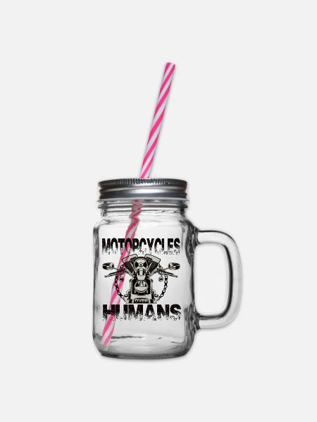 Motorcycles Over Humans Motorrad Bike - Henkelglas mit Schraubdeckel - Klar