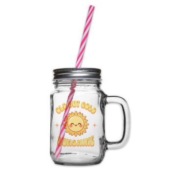 Old but Gold Sunshine Sonnenschein - Glass jar with handle and screw cap - clear - Right