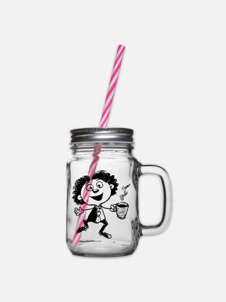 Heiße Tasse - Henkelglas mit Schraubdeckel - Klar