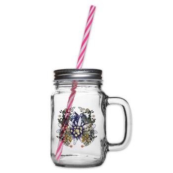 Alps Mountains Mountains Nature Flowers Nature Lovers - Glass jar with handle and screw cap - clear - Right