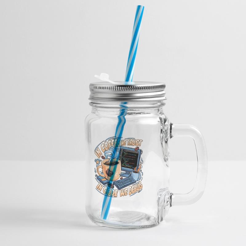 KaffeeCode Debug: In Code Wir Debuggen Henkelglas mit Schraubdeckel