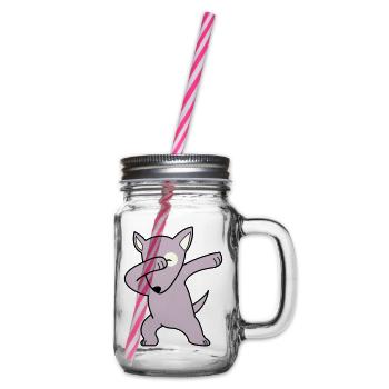 dog dabbing 02 - Glass jar with handle and screw cap - clear - Right