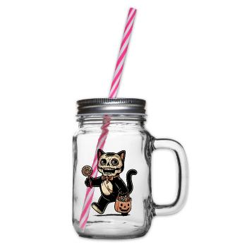 Chat zombie effrayant Trick Or Treat - Bocal à boisson - transparent - Droite