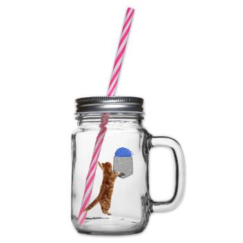 Chat Atteignant Une Boule De Laine Dans Votre Fausse Poche Fun - Bocal à boisson - transparent - Droite