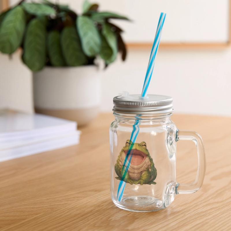 Toad Toads Toad Glass jar with handle and screw cap