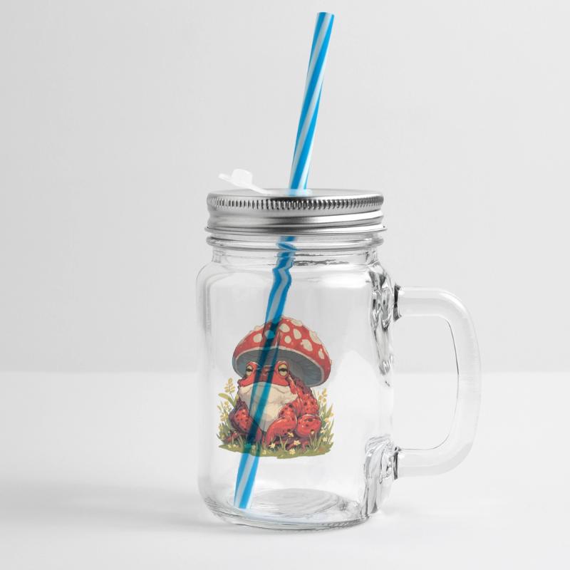 Toad Toads Toad Glass jar with handle and screw cap
