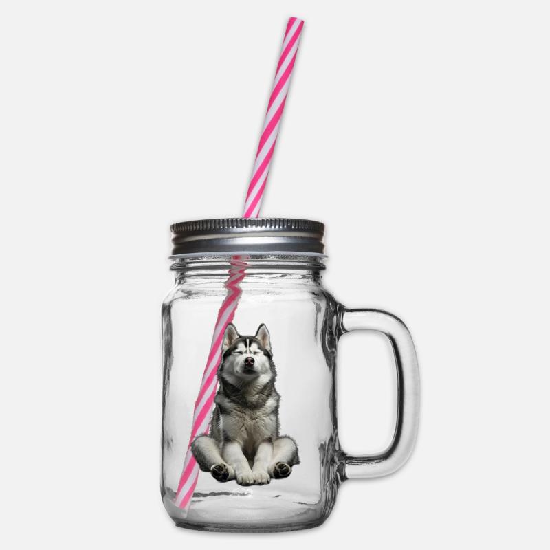 Sibirischer Husky - Henkelglas mit Schraubdeckel - Klar