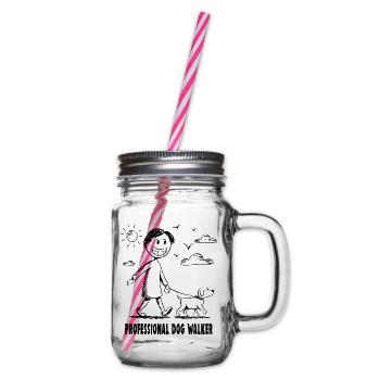 Labrador Pet Dog Animal Lover - Glass jar with handle and screw cap - clear - Right