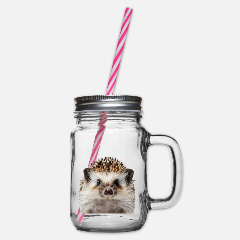 Igel - Henkelglas mit Schraubdeckel - Klar