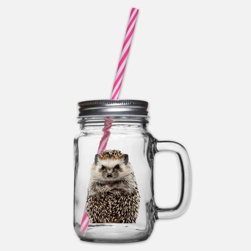 Igel - Henkelglas mit Schraubdeckel - Klar