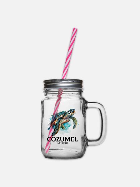 cozumel mexico, cozumel - Henkelglas mit Schraubdeckel - Klar