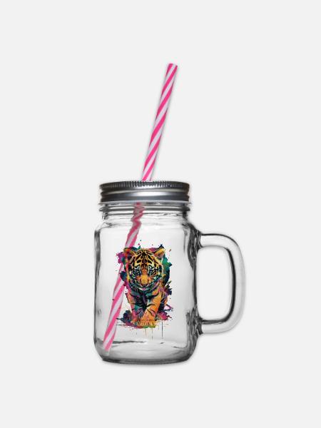 Tiger - Henkelglas mit Schraubdeckel - Klar