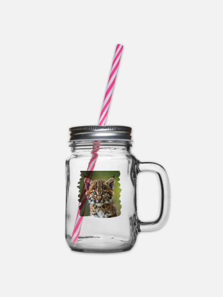Bobcats Rotluchse Rotluchs Luchs - Henkelglas mit Schraubdeckel - Klar