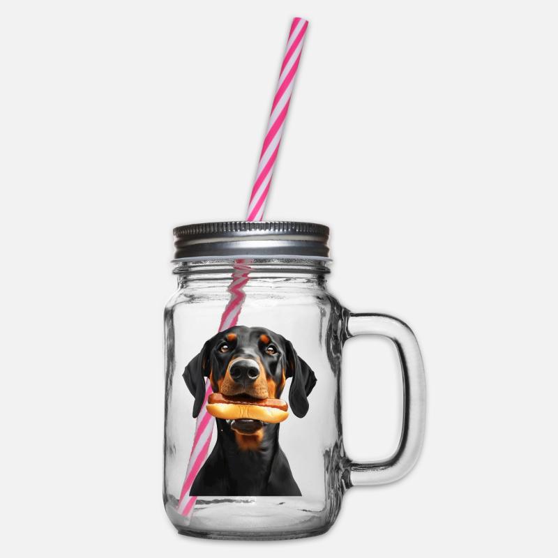 Dobermann - Henkelglas mit Schraubdeckel - Klar