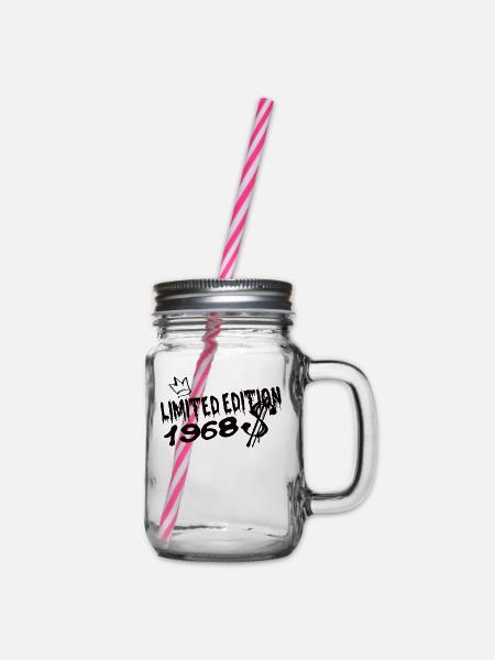 Limited Edition 1968 Geburtstag 1968 Geboren - Henkelglas mit Schraubdeckel - Klar