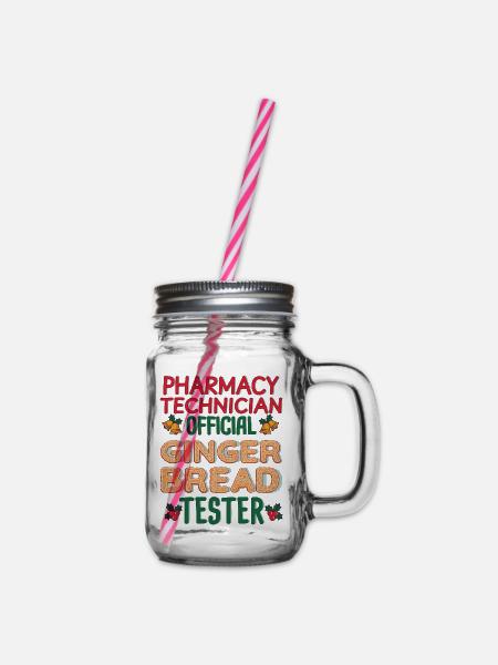 Pharmacy technician Xmas Lebkuchen Weihnachten - Henkelglas mit Schraubdeckel - Klar