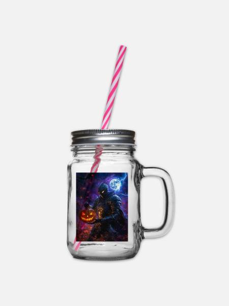 Halloween Geschenk Frauen Ritter Männer Kinder - Henkelglas mit Schraubdeckel - Klar