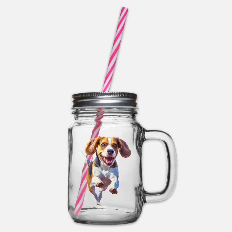Beagle - Henkelglas mit Schraubdeckel - Klar
