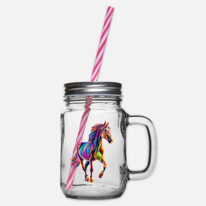 Pferd - Henkelglas mit Schraubdeckel - Klar