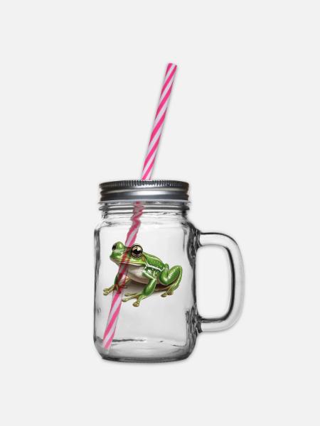 Frosch Frösche - Henkelglas mit Schraubdeckel - Klar