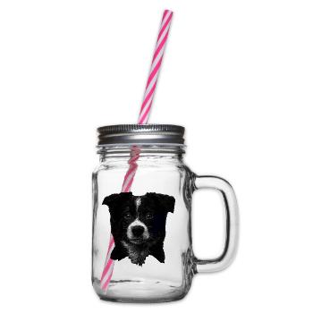 Border Collie - Henkelglas mit Schraubdeckel - Klar - Rechts