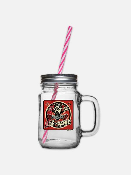 Ängstliche Maus im Zeitalter der Panik - Henkelglas mit Schraubdeckel - Klar