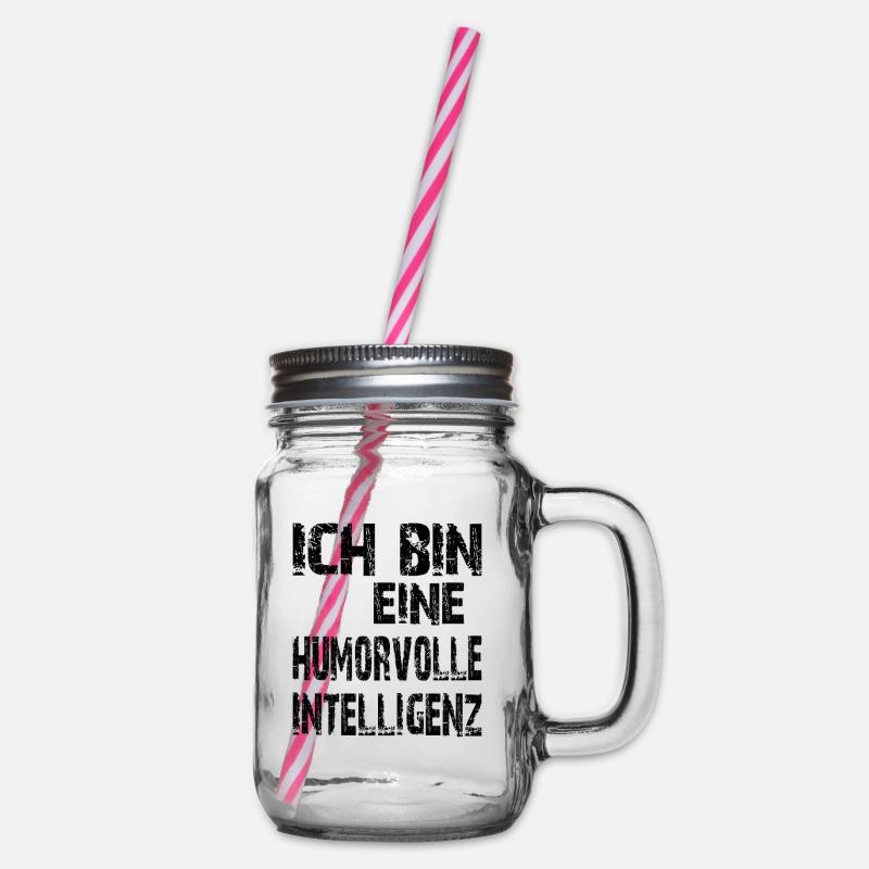 KI Spruch Ich bin eine humorvolle Intelligenz - Henkelglas mit Schraubdeckel - Klar