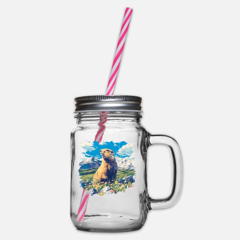 Murmeltiere Murmeltier - Henkelglas mit Schraubdeckel - Klar