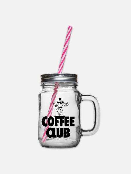 Coffee Club - Henkelglas mit Schraubdeckel - Klar