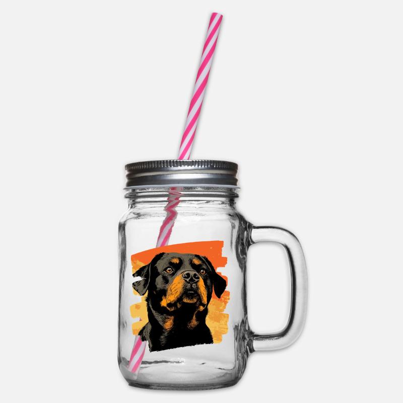 Rottweiler - Henkelglas mit Schraubdeckel - Klar