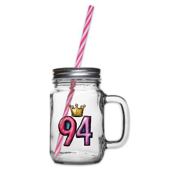 94 Zahl Krone - Henkelglas mit Schraubdeckel - Klar - Rechts