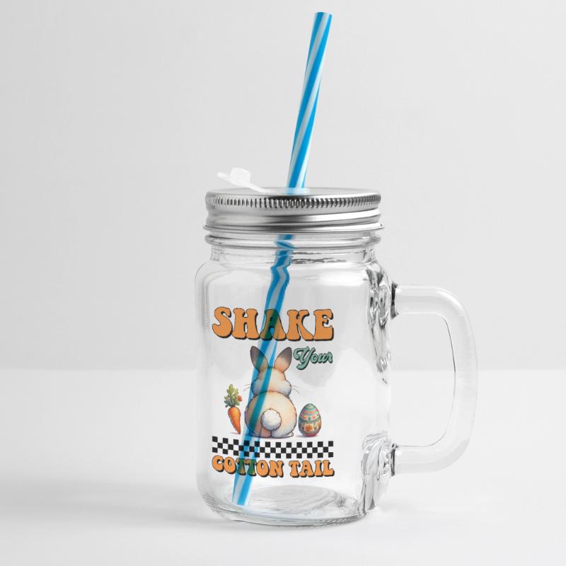 Easter Easter Bunny Easter Eve Easter Sunday Easter Egg Spring Glass jar with handle and screw cap