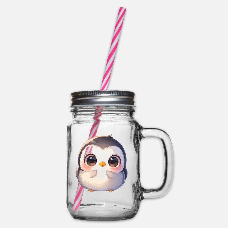 Pinguine Pinguin - Henkelglas mit Schraubdeckel - Klar