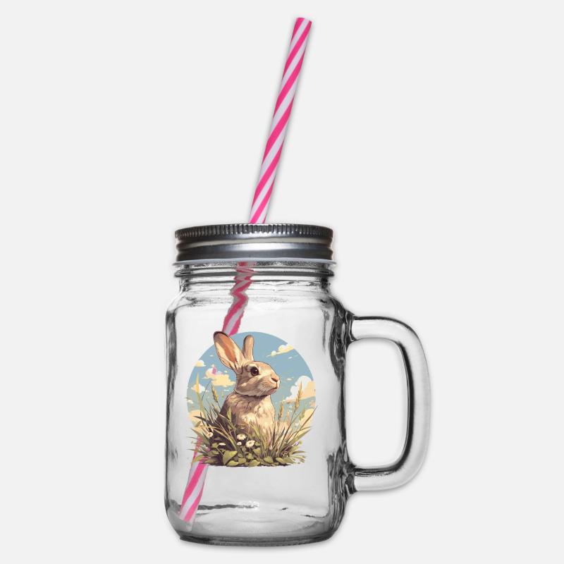 Hasen Hase - Henkelglas mit Schraubdeckel - Klar