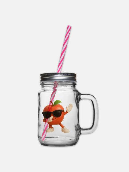 Apfel - Henkelglas mit Schraubdeckel - Klar