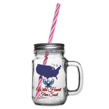 Free Spirit of America - Glass jar with handle and screw cap - clear - Right