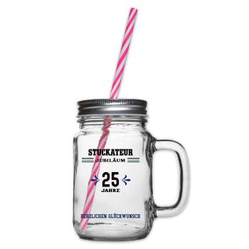 Stuckateur 25 Jahre Jubiläum 25. jähriges Jubi - Henkelglas mit Schraubdeckel - Klar - Rechts