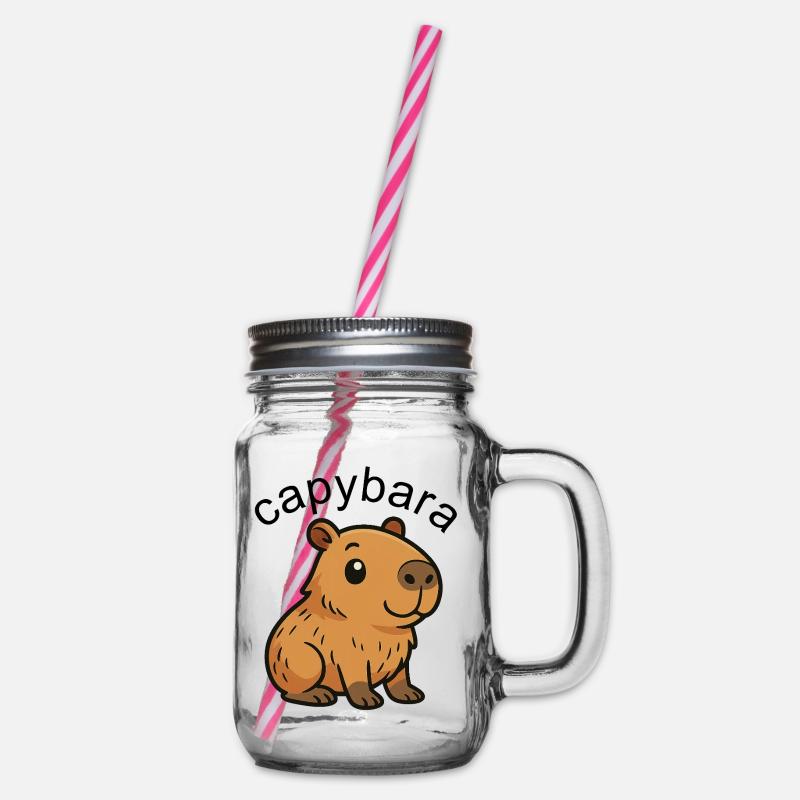 Mignon Dessin Animé Capybara, mignon et cool - Bocal à boisson - transparent